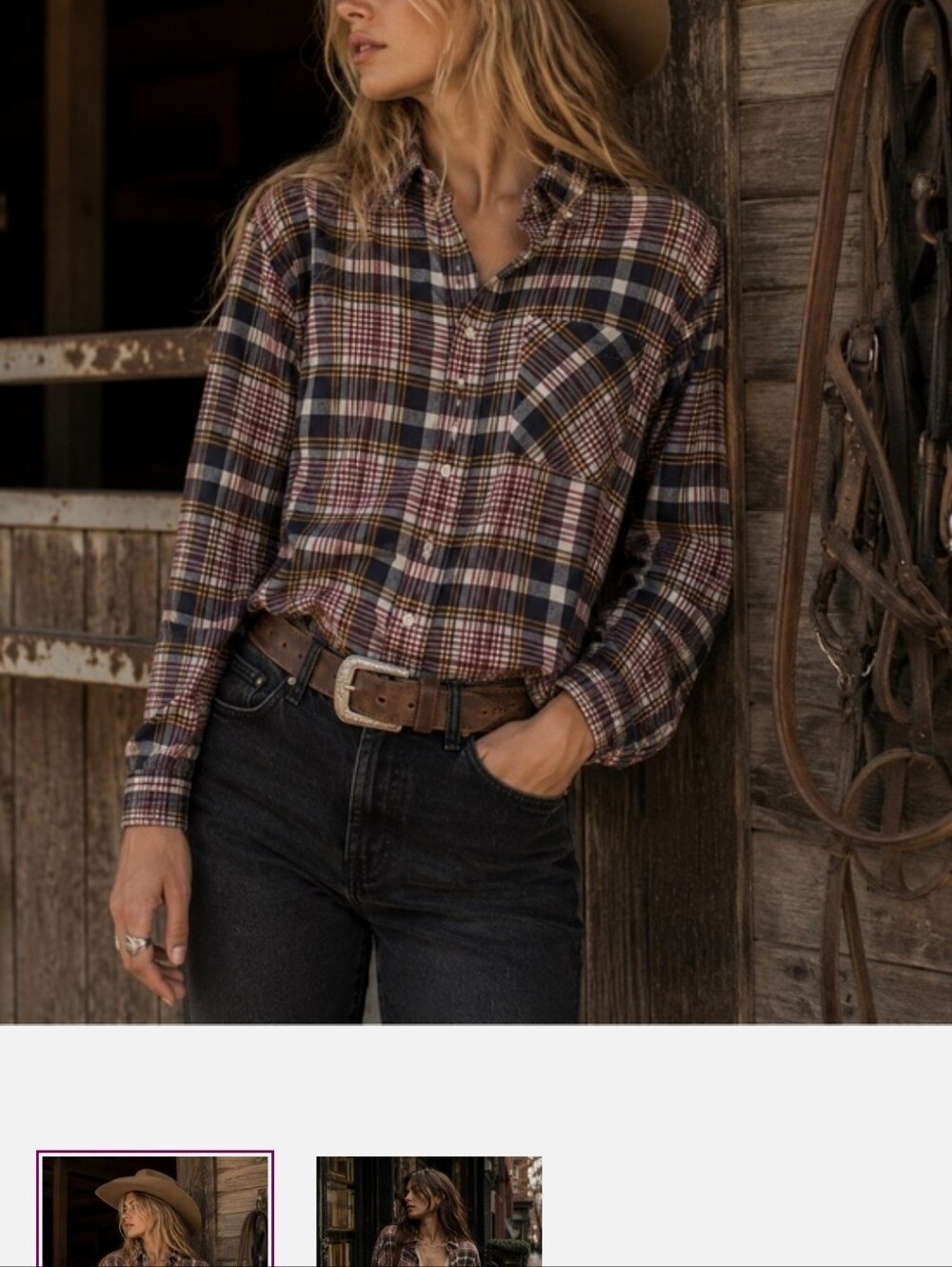 Denim & Supply Ralph Lauren • Plaid Western Shirt • Cotton • Small/Medium